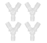 Three Way Pipe Fittings，5/8" Plastic Hose Barb Fitting, 4 Pack Y Shaped 3 Equal Barbed Joint Splicer Mender Union Coupler Adapter 2.9 Inch for Gas Liquid Air Line Tubing