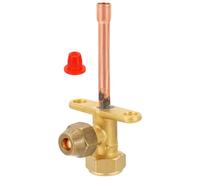 Three Way Pipe Fittings,Air Conditioner Stop Valve, Fit for 1/2" OD Copper Tube Size Straight 3 Angle Service Fitting for Mini Split AC Refrigeration(1/4")