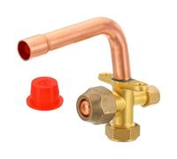Three Way Pipe Fittings,Air Conditioner Stop Valve, Fit for 1/4" OD Copper Tube Size Elbow 90 Degree 3 Angle Service Fitting for Mini Split AC Refrigeration(1/2")