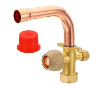 Three Way Pipe Fittings,Air Conditioner Stop Valve, Fit for 1/4" OD Copper Tube Size Elbow 90 Degree 3 Angle Service Fitting for Mini Split AC Refrigeration(5/8")