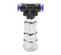 Three Way Pneumatic Air Hose Connector 1/4 Inch Inlet 6mm Tube Diameter Metal Tee Joint for Trucks and Trailers Air Compressor Systems, Durable(A)