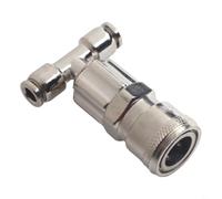 Three-Way Pneumatic Quick Connect Fitting 1/4 Inch Inlet 6mm Push Fit Connector, Air Line Splitter for Compressor Hose Fittings, Truck and Trailer Air System Parts(C)