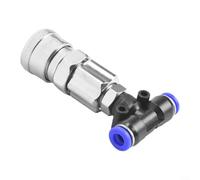Three-Way Straight-Through Pneumatic Tee Joint, 1/4 Inch Inlet, 6 mm Tube Diameter, 0.8 MPa Working Pressure, for Trucks & Trailers(A)