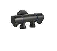 Three-Way Triangle Valve One Into Two Out Double Water Angle Washing Machine Toilet Stop Multi-Function Tap Leak-Proof Water-Saving(Black1)