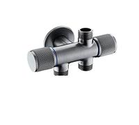 Three-Way Triangle Valve One Into Two Out Double Water Angle Washing Machine Toilet Stop Multi-Function Tap Leak-Proof Water-Saving(Gray3)