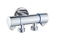 Three-Way Triangle Valve One Into Two Out Double Water Angle Washing Machine Toilet Stop Multi-Function Tap Leak-Proof Water-Saving(Chrome1)