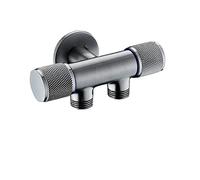 Three-Way Triangle Valve One Into Two Out Double Water Angle Washing Machine Toilet Stop Multi-Function Tap Leak-Proof Water-Saving(Gray1)