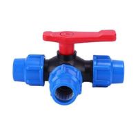 Three Way Valve,Ball Valve Shut Off Valve, 20mm/25mm/32mm/40mm/50mm/63mm PE Pipe Quick Connect Three-Way Ball Valve PVC T-Shaped Compression Joint for Water Pipes (Size : 63mm)(63mm)