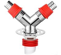 Three Way Washing Machine Drain Pipe Adapter With Magnetic Scent Proof Seal For 40mm 50mm Pipes And Floor Drains Red Abs Plastic Anti Overflow Splitter Connector Kit(D)