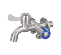 Three-Way Water Diverter Valve in Stainless Steel, Multi-Use Faucet Adapter for Washing Machine, Bidet Sprayer and Dishwasher, G1/2 Fitting(A)