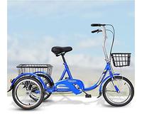Three Wheel Bike 16 Inch Adult Tricycle Double Brakes Trike with Basket Three Wheeled Bicycles Cruise for Seniors Women Men Cycling Pedalling