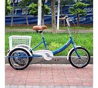 Three Wheel Bike 16 Inch Adult Tricycle Three-Wheeled Cruise Bicycles Bike with Large Size Basket for Recreation/Shopping/Exercise Cycling Pedalling