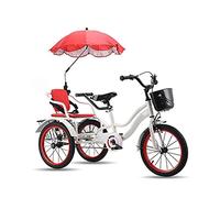 Three Wheel Bike 16in Children's Bicycle with Rear Bucket & Front Basket Kids 3-12 Years Old Pedal Bike Childrens Boys Girls Cruiser Bycicles 3 Wheel Bikes Trike Cycling Pedalling