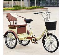 Three Wheel Bike 20-Inch Adult Tricycle 6 Speed 3 Wheel Adult Trike with Large Size Basket Three-Wheeled Cruise Bike for Recreation/Shopping/Exercise Cycling Pedalling