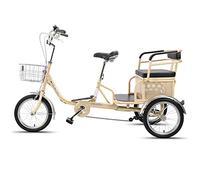 Three Wheel Bike Adult Tricycle 16 Inch Three-Wheeled Bicycles with Shopping Basket Cruise Trike for Seniors Women Men Cycling Pedalling