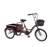 Three Wheel Bike Adult Tricycle 20In Adult Bicycle 6 Speed Three-Wheeled Bicycles with Shopping Basket Three Wheel Cruiser Bike for Seniors Women Men Cycling Pedalling