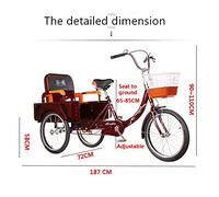 Three Wheel Bike Adult Tricycle 20inch Three-Wheeled Bicycles Adjustable H&lebars Cruise Trike with Shopping Basket for Seniors Women Men. Cycling Pedalling