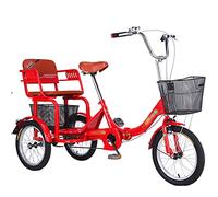 Three Wheel Bike Adult Tricycle 3 Wheel Bikes 16inch Single Speed Bicycle with Rear Seat & Large Basket Three Wheel Cruiser Bike for Seniors Women Men Cycling Pedalling