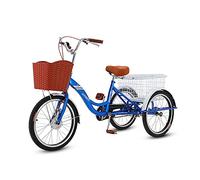 Three Wheel Bike Adult Tricycle High Carbon Steel Frame Adult Bicycle with Large Basket Adjustable H&lebars Three Wheel Cruiser Bike for Seniors Women Men Cycling Pedalling