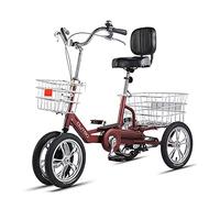 Three Wheel Bike Adult Tricycle Three Wheel Cruiser Bike with Rear Seat & Seat Backrest Basket High Carbon Steel Frame for Seniors Women Men Cycling Pedalling