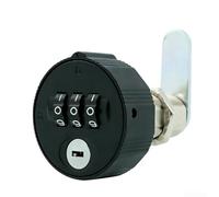 Three Wheel Zinc Alloy Combination Lock for Cabinet Drawer Locker and File Box Security in Home or Office Environments (40mm Black)