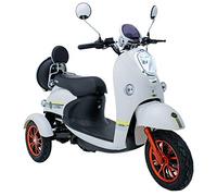 Three Wheeled E-Mobility Device Retro Style LED Light Green Power (White)