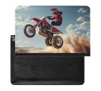 Three Wheeler Motocross Passport Holder for Men Women PU Leather Passport Cover Travel Wallet