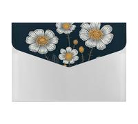 Three White Flowers File Folder 6-Pocket, Waterproof Accordion File Organizer with Snap Closure, Expanding Document Holder for Office, Home