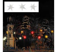 Three White Glowing Christmas Stars, H0