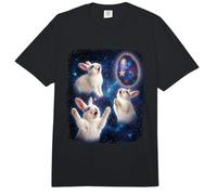 Three White Rabbit Easter Egg Moon Space Funny Comfort Colors Adult Heavyweight T-Shirt