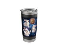 Three White Rabbit Easter Egg Moon Space Funny Stainless Steel Insulated Tumbler