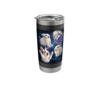 Three White Rabbit Easter Egg Moon Space Funny Stainless Steel Insulated Tumbler