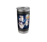 Three White Rabbit Easter Egg Moon Space Funny Stainless Steel Insulated Tumbler