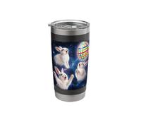 Three White Rabbit Easter Egg Moon Space Funny Stainless Steel Insulated Tumbler