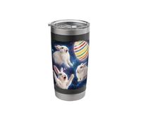 Three White Rabbit Easter Egg Moon Space Funny Stainless Steel Insulated Tumbler