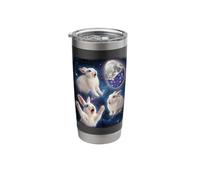 Three White Rabbit Easter Egg Moon Space Funny Stainless Steel Insulated Tumbler