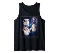 Three White Rabbit Easter Egg Moon Space Funny Tank Top