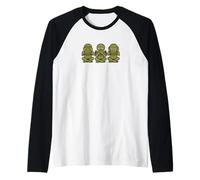 Three Wise Cthulhus Hear No Evil, See No Evil, Speak No Evil Raglan Baseball Tee