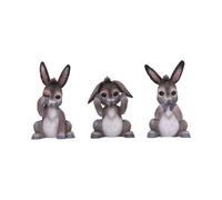 Nemesis Now Three Wise Donkeys 11cm, Resin, Grey, Donkey Figurine Trio, Animal Merchandise, Cast in the Finest Resin, Hand-Painted