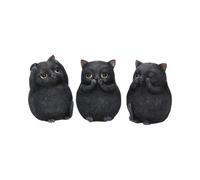 Nemesis Now Three Wise Fat Cats 8.5cm Figurine, Resin, Black