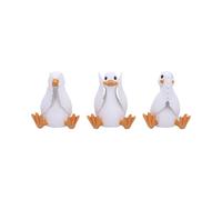 Nemesis Now Three Wise See No Evil Hear No Evil Speak No Evil Figurines, Adorable Hand-Painted Resin Collectibles and Gift - Wise Geese