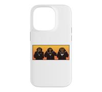 Three Wise Hipster Monkeys Hear Speak and See No Evil Case for iPhone 14 Pro