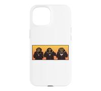 Three Wise Hipster Monkeys Hear Speak and See No Evil Case for iPhone 15