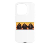 Three Wise Hipster Monkeys Hear Speak and See No Evil Case for iPhone 15 Pro