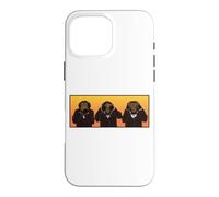 Three Wise Hipster Monkeys Hear Speak and See No Evil Case for iPhone 16 Pro Max