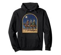 Three Wise Men Following Star Design Pullover Hoodie