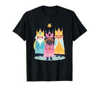 Three Wise Men Kings Day Illustration- Epiphany Cultural Art Value Graphic T-Shirt, Men, Black, S