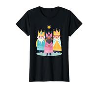 Three Wise Men Kings Day Illustration- Epiphany Cultural Art Value Graphic T-Shirt, Women, Black, L