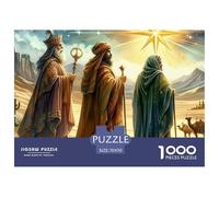 Three Wise Men Puzzle Game for The Whole Family 1000 Piece - Three Wise Men Under Star Gifts for Men Women Fun Present for Home70x50cm/1000pcs