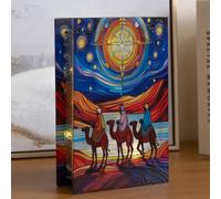 Three Wise Men Stained Glass Light Up Christmas Decoration